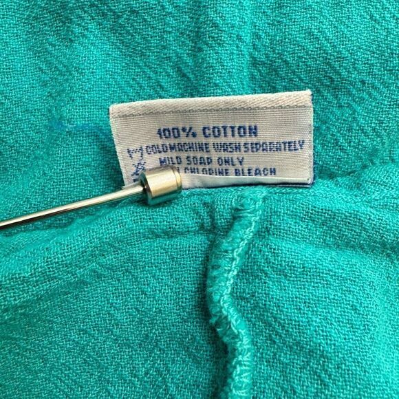 Oh My Gauze 100% Cotton Asymmetrical Tunic Top Turquoise Blue Size 2 = Large XL - Picture 5 of 6